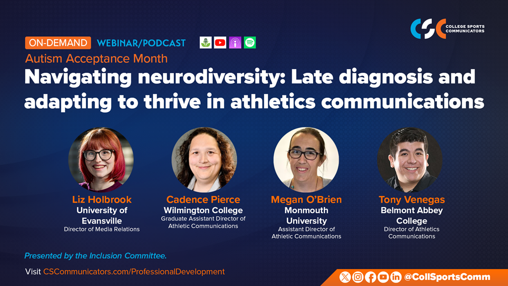 Now Available: CSC Podcast - Navigating neurodiversity: Late diagnosis and adapting to thrive in athletics communications
